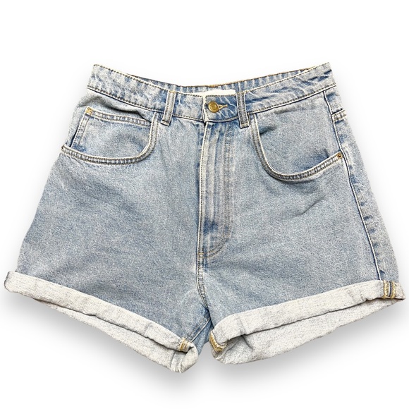 Zara Shorts Zara Trafulac Medium Light Wash Cuffed High Rise Denim